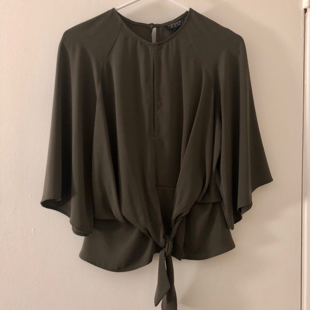 Top Shop Olive Green Blouse